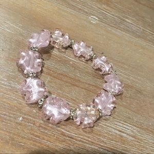 Handmade Pink Glass Bracelet